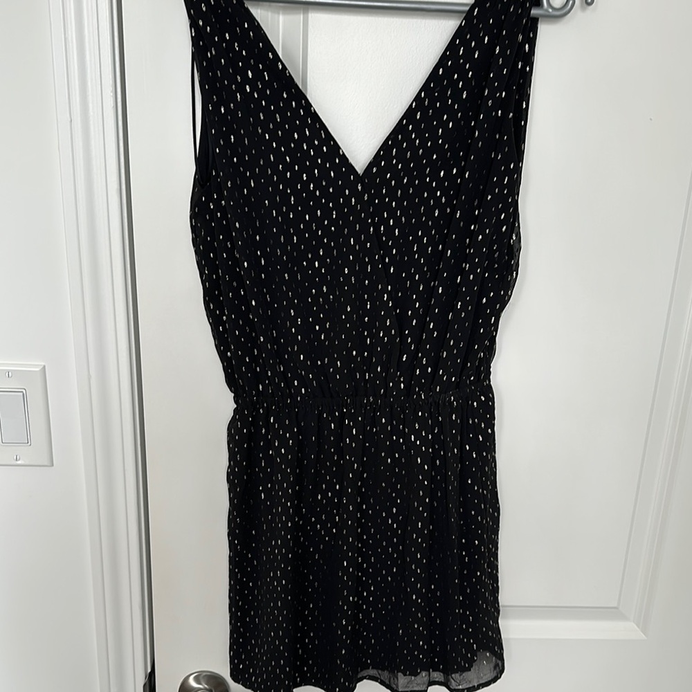Mango Black Backless Dress with White Dots